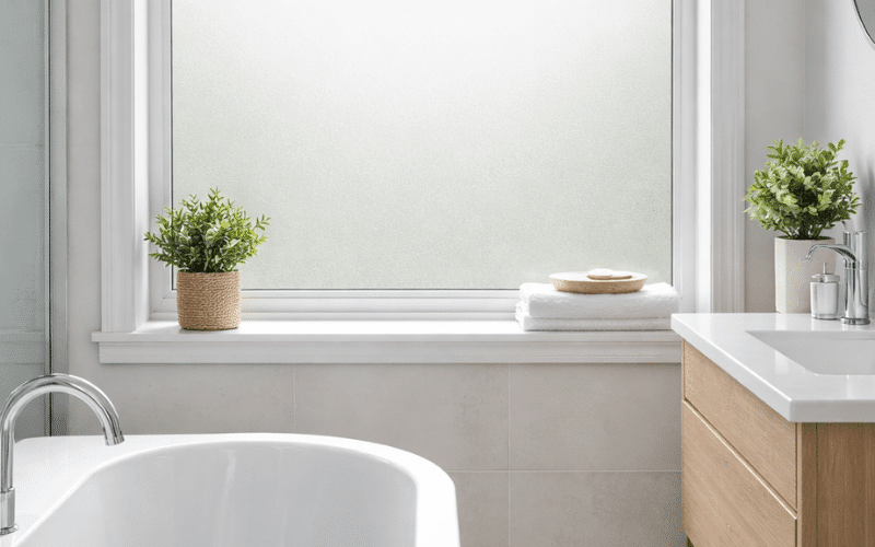 Frosted Film for Bathroom Windows: Enjoy Full Privacy Day and Night