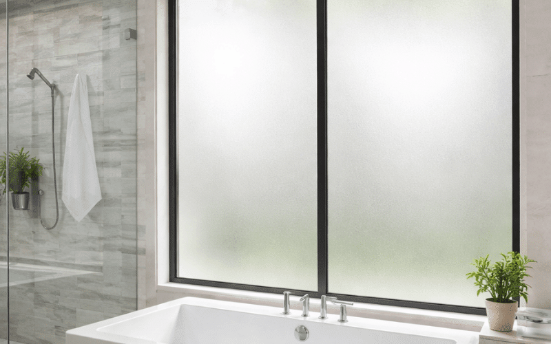 Modern bathroom with natural light